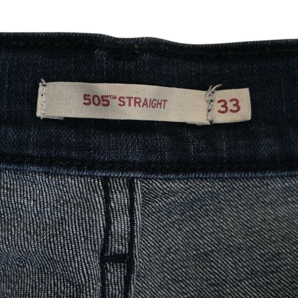 Levi's 505 Straight Dark Wash Jeans Womens 33 - Picture 9 of 11